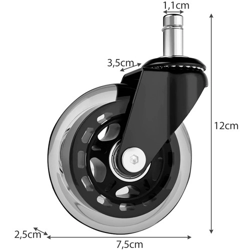 Irodai kerekek 5 db Malatec