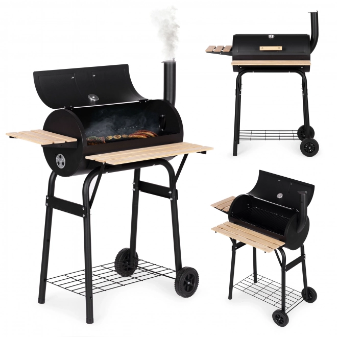 Nagy kerti grill hőmérővel és kéménnyel