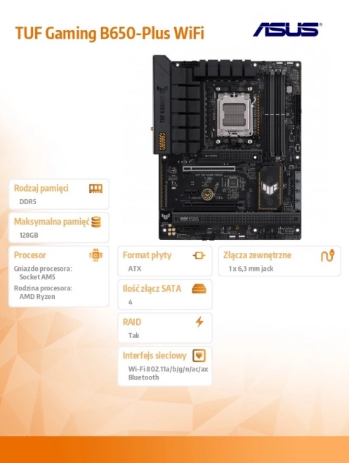 TUF Gaming alaplap B650-Plus WiFi AM5