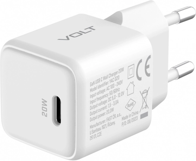 Hálózati USB C Töltő 20W Fehér