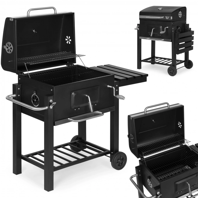 Nagy kerti grill fedéllel, hőmérővel és ingyenes fúvóval