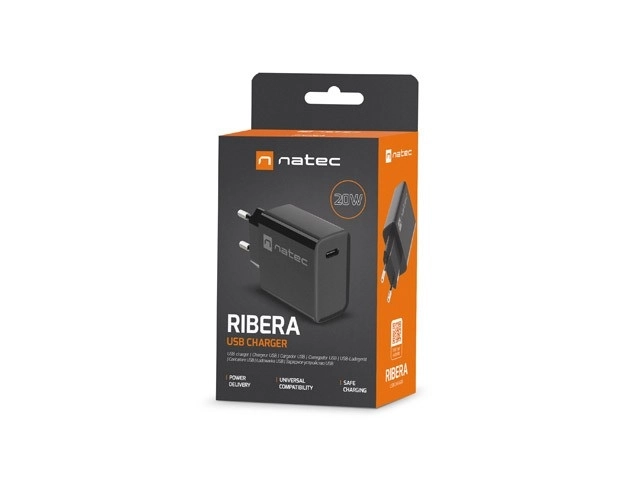 Ribera USB-C hálózati töltő 20W Fekete