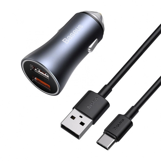 Baseus autós töltő 40W dupla USB-vel és USB-C kábellel