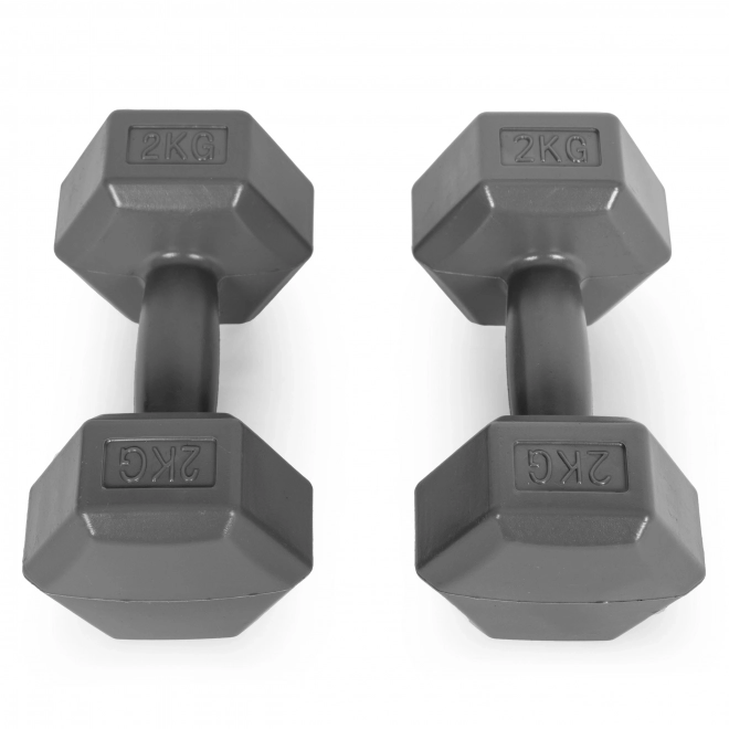 ModernHome 2x2 kg hatszögletű súlyzók szürke