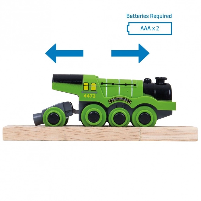 bigjigs rail elektromos mozdony flying scotsman zöld