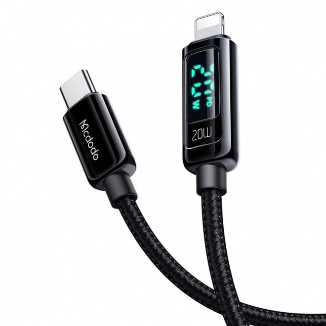 USB-C - Lightning kábel 36W, 1,2m fekete