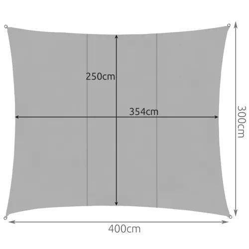 szürke napvitorla 4x3m – szürke