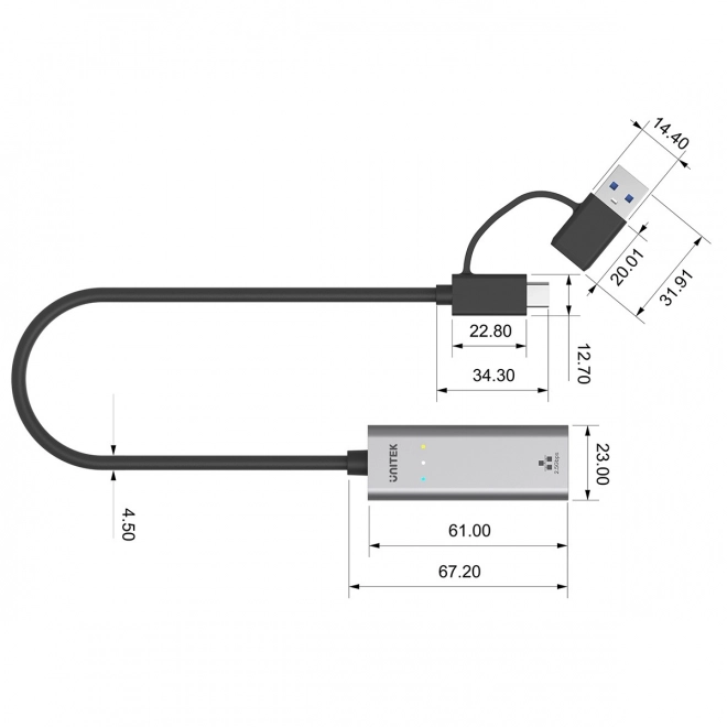 Adapter USB-A/C Ethernet RJ-45