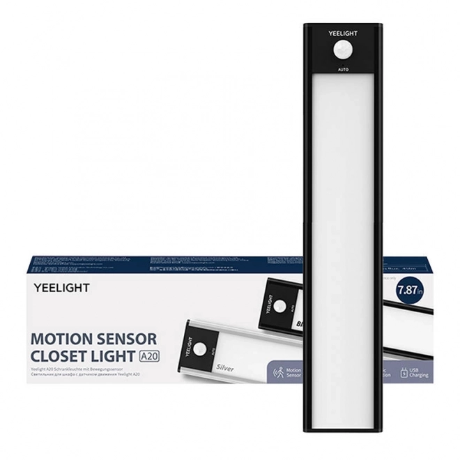 Yeelight szekrény világítása mozgásérzékelővel fekete 20 cm