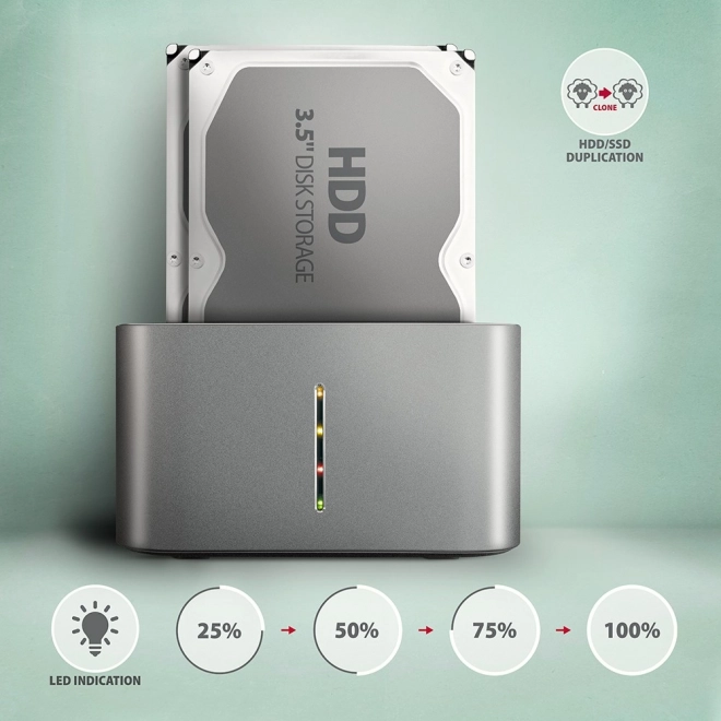 Usb 3.2 Gen 1 dokkoló állomás - 2x Sata 6G 2.5/3.5 SSD/HDD