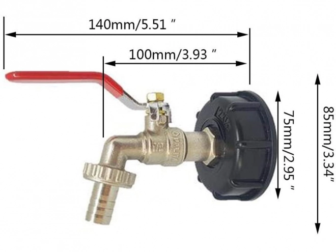 Mauzer Tartálycsap 1000L 1/2" Tömlőre