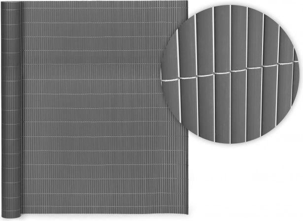 Kétoldalas bambusz szőnyeg 150x300 cm erkélyre, teraszra és kerítésre, antracit MultiGarden