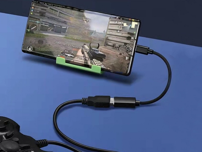 USB-C - USB-A 3.0 OTG adapter fonott kábellel