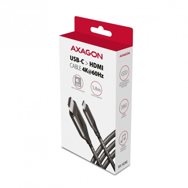 Usb-c - hdmi átalakító alumínium 4k/60hz 1.8m kábel