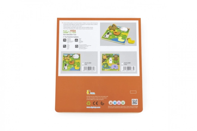 Viga fából készült erdei állatos puzzle