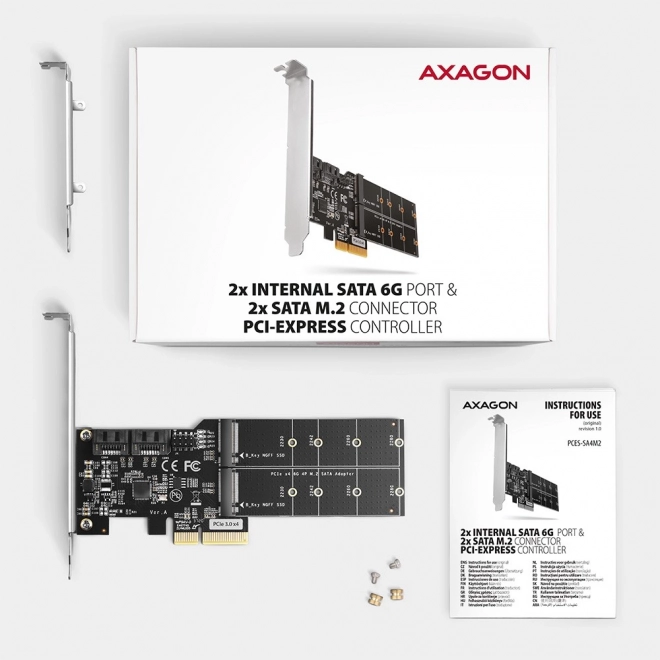 Axagon PCIe SATA és M.2 B-Key bővítőkártya