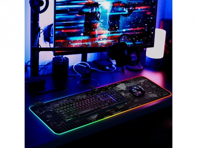 rgb világítós extra nagy gamer egérpad