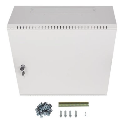 Lanberg alacsony profilú fali rack szekrény 19 hüvelykes 6U+3U szürke