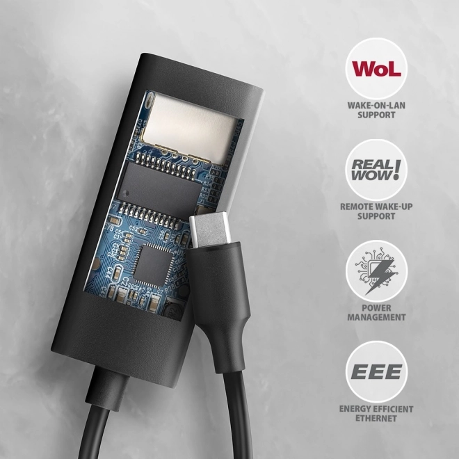 Axagon USB-C Gigabit Ethernet adapter automatikus telepítéssel