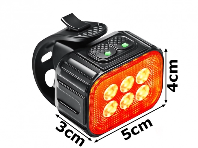 LED kerékpárlámpa elülső és hátsó készlet, USB újratölthető