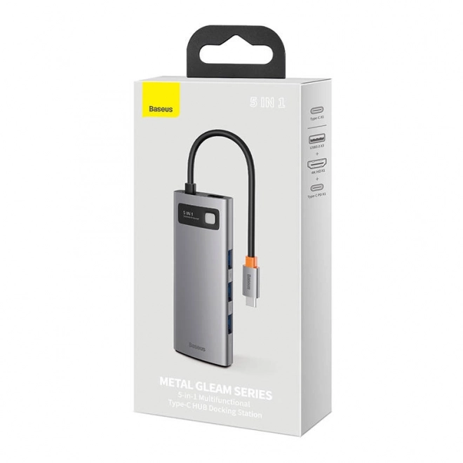 Baseus Metal Gleam 5 az 1-ben USB-C dokkoló állomás