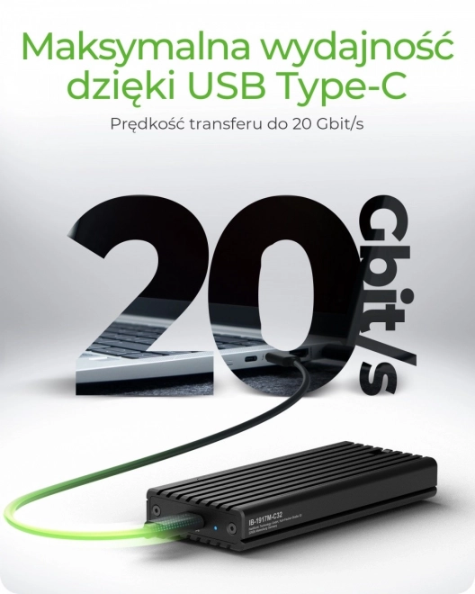 Külső ház NVMe SSD USB 3.2 Gen 2x2 kapcsolattal