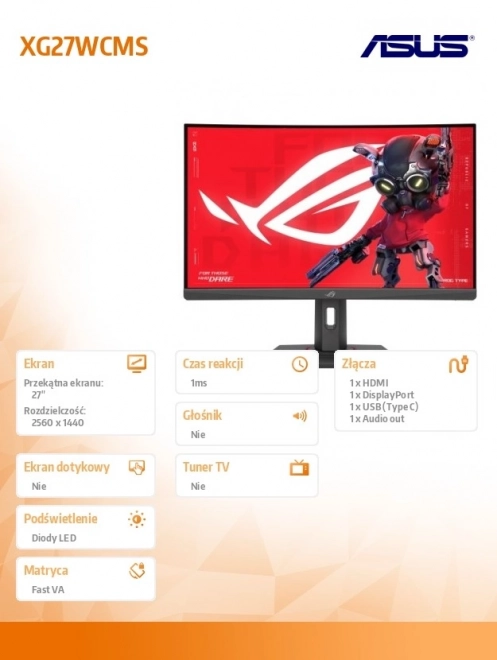 27 colos ROG gamer monitor 280Hz HDMI csatlakozással