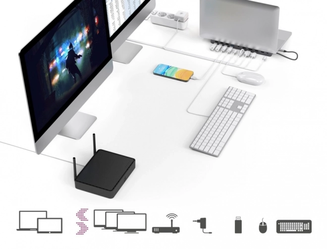 10 portos USB-C dokkoló állomás