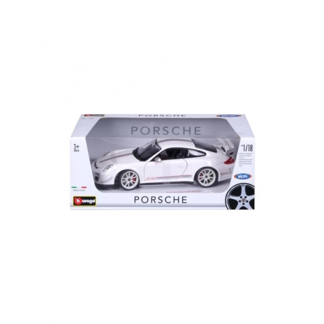 Fehér Porsche 911 GT3 RS kisautó 1:18 méretarányban