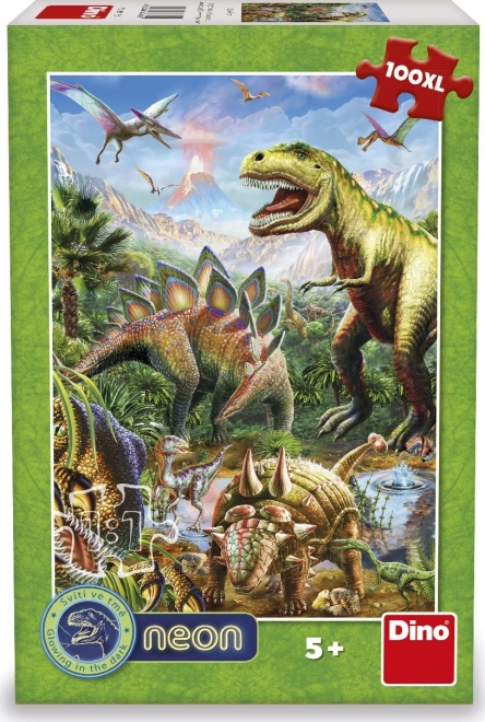 Világító dinoszauruszok világa puzzle 100 XL darab