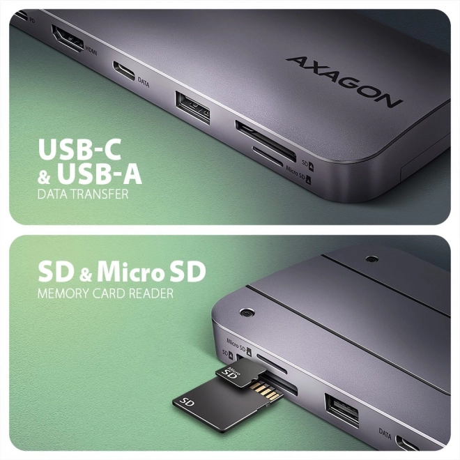 Axagon sokportos USB-C hub