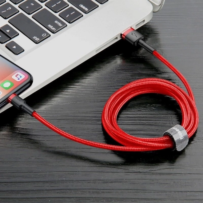 Baseus lightning usb kábel 3m piros