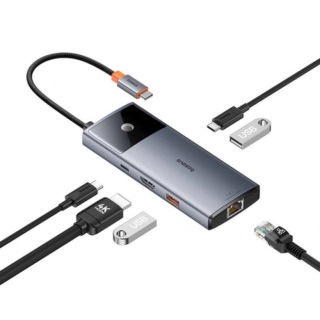 Baseus Metal Gleam 6 az 1-ben elosztó USB-C-hez