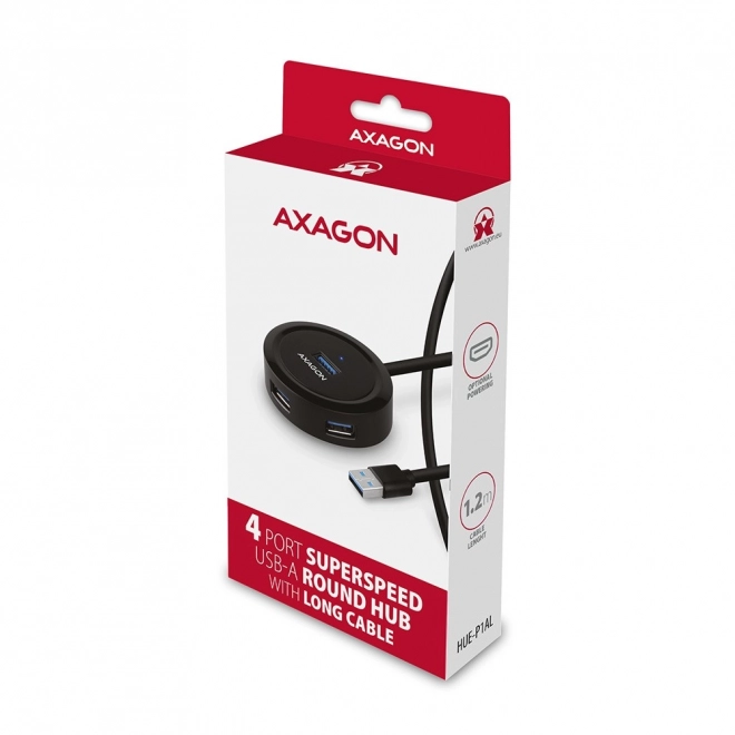 4 portos USB hub AXAGON USB 3.2 Gen 1