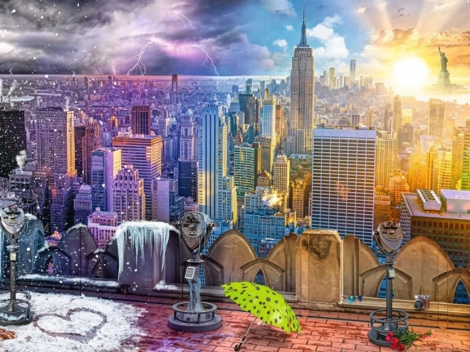 Ravensburger: New York nyári és téli puzzle 1500 darabos