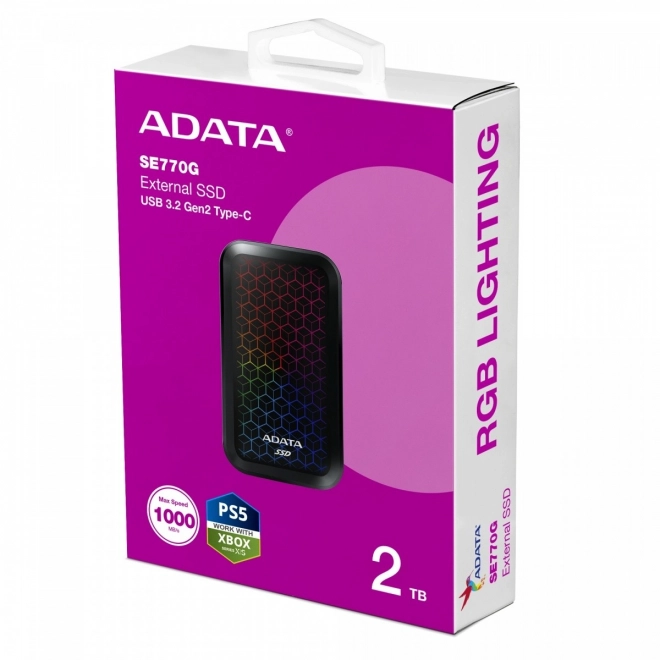 Külső SSD lemez ADATA SE770G 2TB RGB