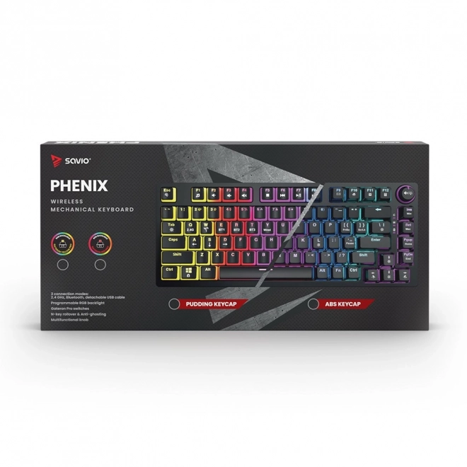 Vezeték nélküli mechanikus billentyűzet Phenix Gateron Red