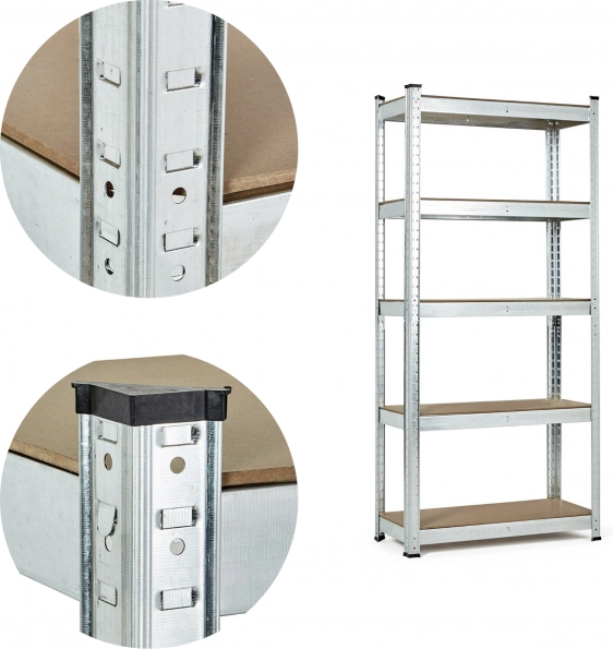 Fém tároló állvány 180x90x30 cm, 5 polc, teherbírás 875 kg ModernHome