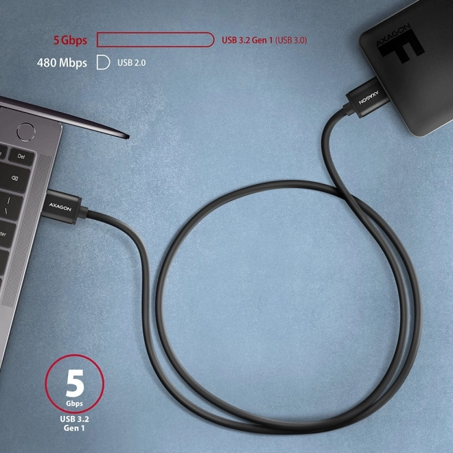 Prémium Micro-B USB és USB-A kábel 1m, 3A