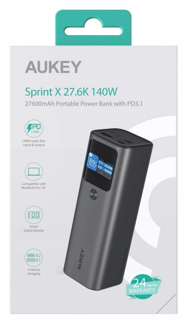 Kompakt Powerbank AUKEY 26800mAh - Fekete