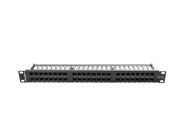 Patch panel 48 port 1U fekete