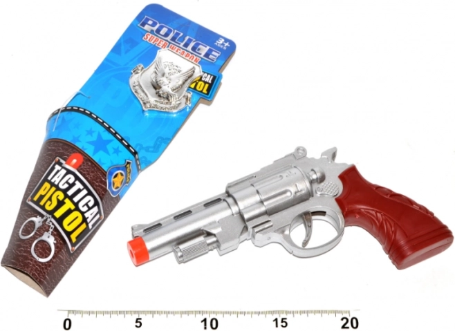 Rendőrségi pisztoly jelvénnyel 22 cm – gyerekjáték