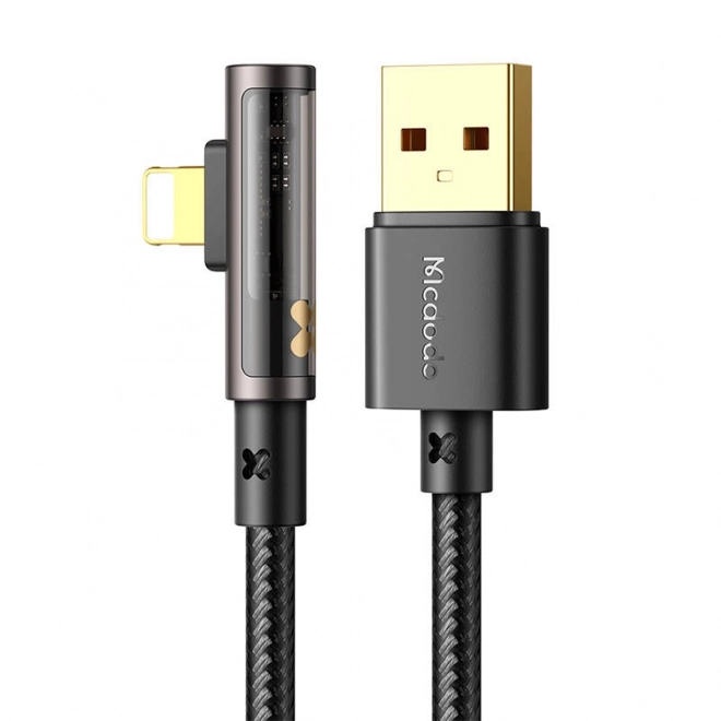 usb lightning kábel Mcdodo 90 fokos, 1,8m fekete