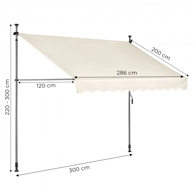 Erkély Napellenző MultiGarden 300x120 cm Bézs