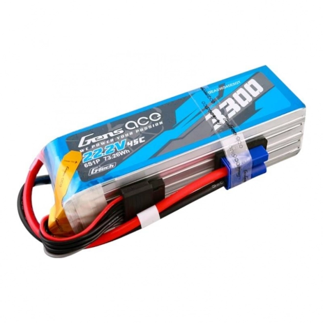 Gens ace nagy teljesítményű 3300mAh 22,2V 45C 6S1P Lipo akkumulátor EC5 csatlakozóval