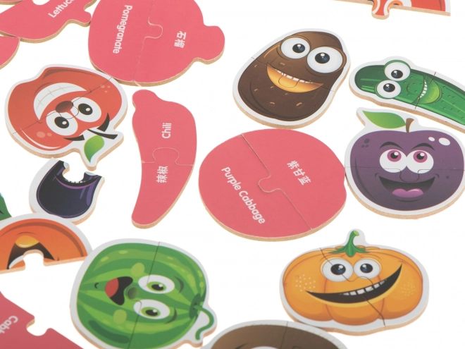 Oktató puzzle gyümölcsökkel és zöldségekkel 25 darabos