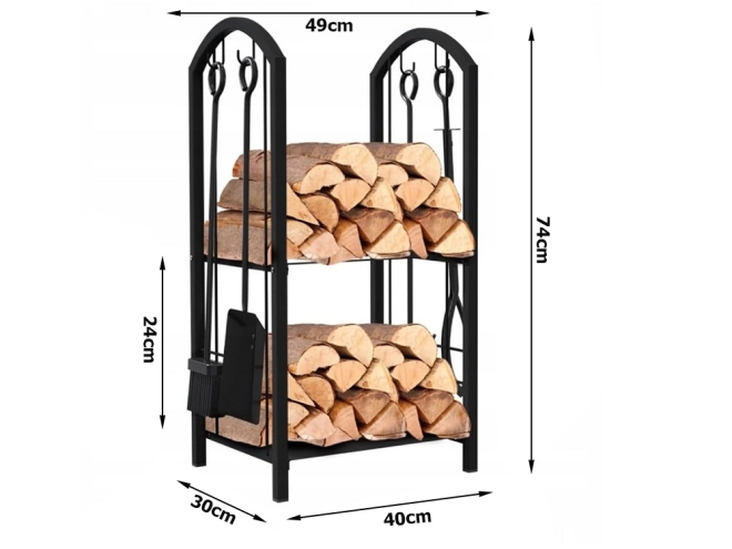 Tűzifatároló állvány és tartozékok