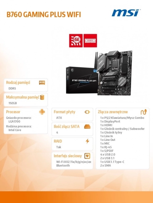 Gaming Plus Wifi alaplap s1700 DDR5 kompatibilitással