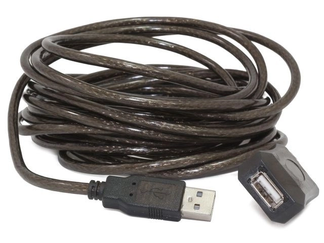 Aktív USB 2.0 hosszabbító AM-AF 5m fekete