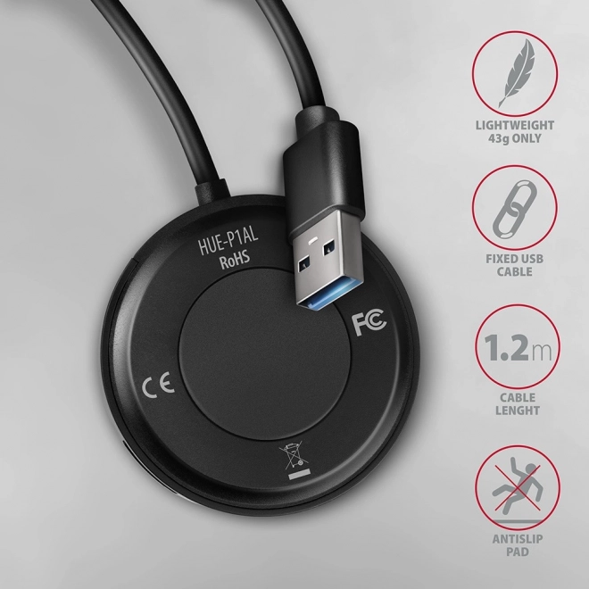 4 portos USB hub AXAGON USB 3.2 Gen 1